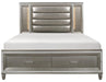 Tamsin Queen Upholstered Storage Bed in Silver Grey Metallic 1616-1* - Home Furniture And More (Brentwood, MD)