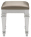 Avondale Vanity Stool in Silver 1646-14 - Home Furniture And More (Brentwood, MD)