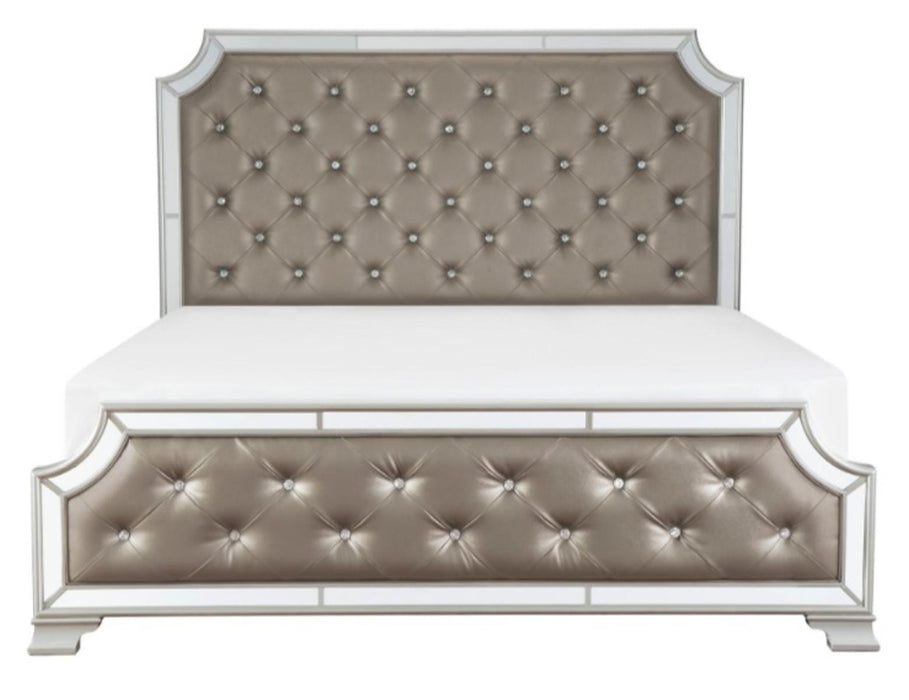 Avondale Queen Upholstered Panel Bed in Silver 1646-1* - Home Furniture And More (Brentwood, MD)