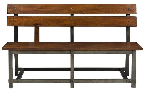 Holverson Bench w/ Back in Rustic Brown 1715-BH - Home Furniture And More (Brentwood, MD)
