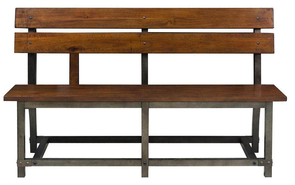 Holverson Bench w/ Back in Rustic Brown 1715-BH - Home Furniture And More (Brentwood, MD)