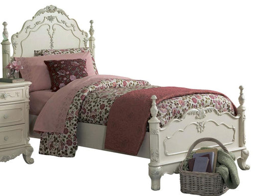 Cinderella Queen Poster Bed in Antique White 1386NW-1* - Home Furniture And More (Brentwood, MD)