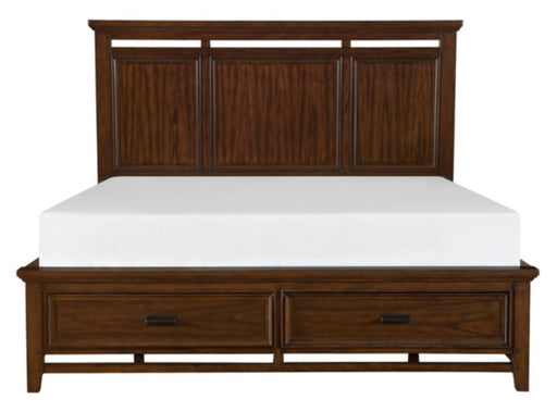 Frazier King Upholstered Storage Platform Bed in Dark Cherry 1649K-1EK* - Home Furniture And More (Brentwood, MD)