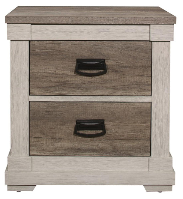 Arcadia Nightstand in White & Weathered Gray 1677-4 - Home Furniture And More (Brentwood, MD)