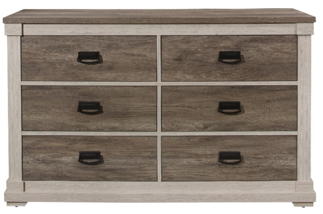 Arcadia Dresser in White & Weathered Gray 1677-5 - Home Furniture And More (Brentwood, MD)