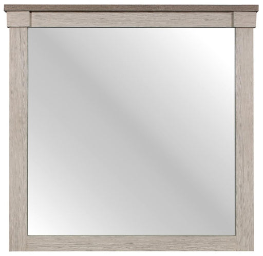 Arcadia Mirror in White & Weathered Gray 1677-6 - Home Furniture And More (Brentwood, MD)