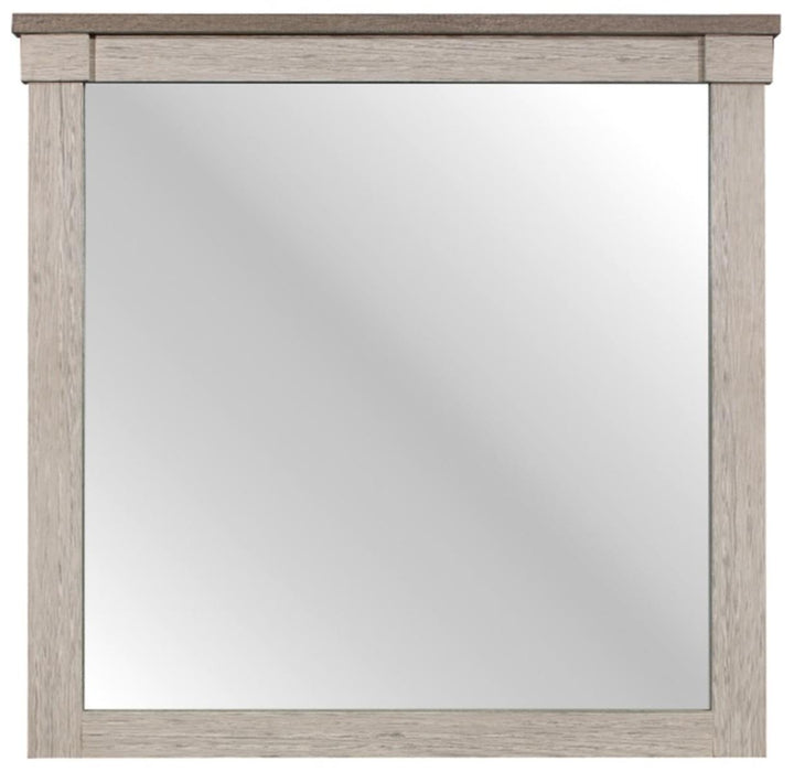 Arcadia Mirror in White & Weathered Gray 1677-6 - Home Furniture And More (Brentwood, MD)