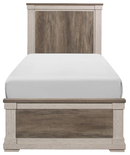 Arcadia Twin Panel Bed in White & Weathered Gray 1677T-1* - Home Furniture And More (Brentwood, MD)
