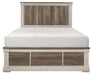 Arcadia Queen Panel Bed in White & Weathered Gray 1677-1* - Home Furniture And More (Brentwood, MD)