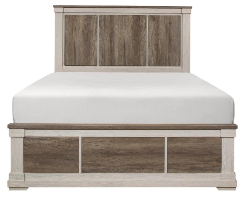 Arcadia Full Panel Bed in White & Weathered Gray 1677F-1* - Home Furniture And More (Brentwood, MD)