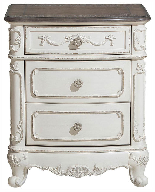Cinderella Night Stand in Antique White with Grey Rub-Through 1386NW-4 - Home Furniture And More (Brentwood, MD)