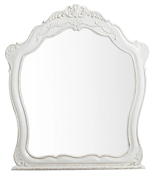 Cinderella Mirror in Antique White with Grey Rub-Through 1386NW-6 - Home Furniture And More (Brentwood, MD)