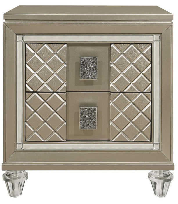 Youth Loudon 2 Drawer Nightstand in Champagne Metallic B1515-4 - Home Furniture And More (Brentwood, MD)