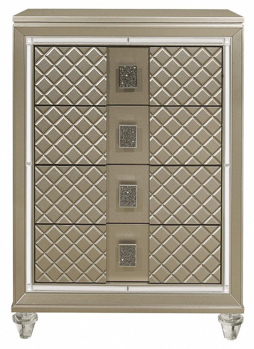 Youth Loudon 4 Drawer Chest in Champagne Metallic B1515-9 - Home Furniture And More (Brentwood, MD)