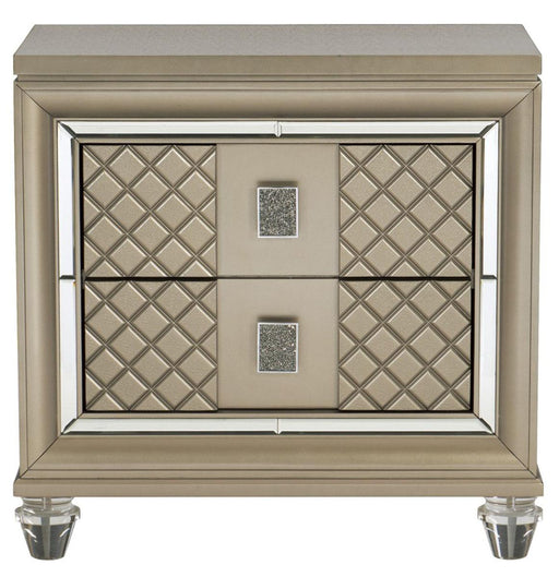 Loudon 2 Drawer Nightstand in Champagne Metallic 1515-4 - Home Furniture And More (Brentwood, MD)