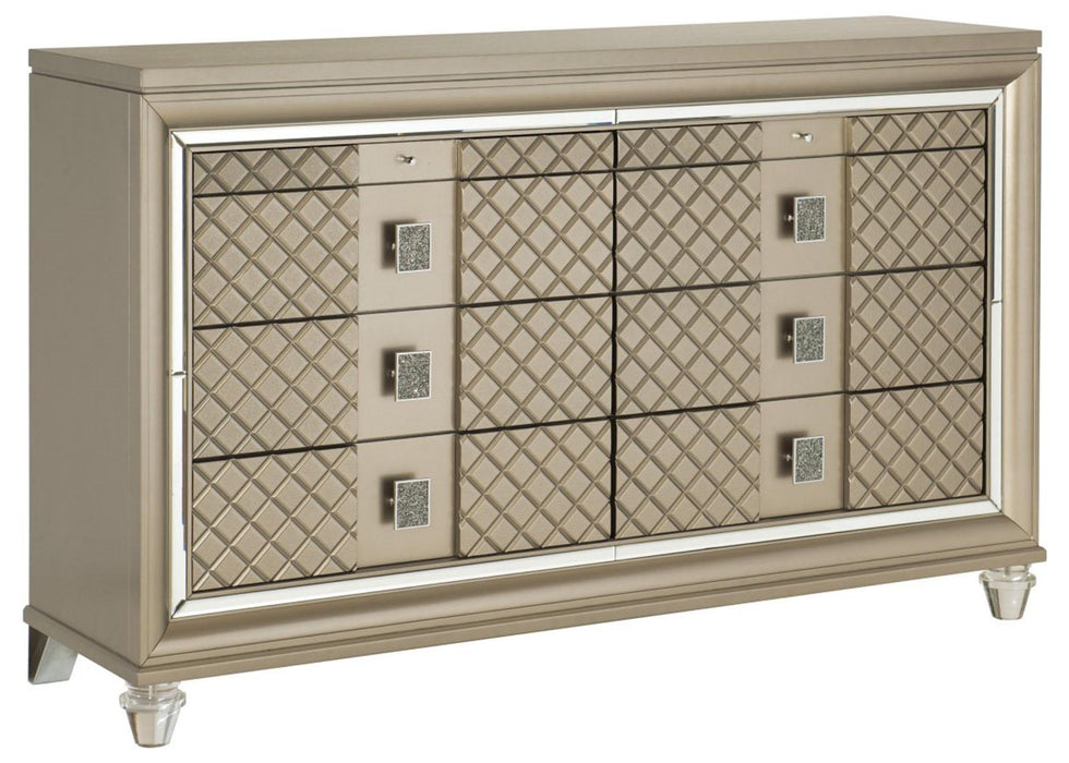 Loudon 8 Drawer Dresser in Champagne Metallic 1515-5 - Home Furniture And More (Brentwood, MD)