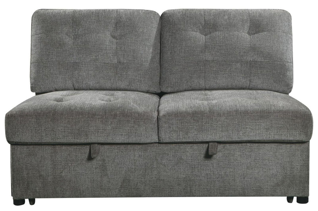Logansport Armless 2-Seater with Pull-out Bed in Gray 9401GRY-2A - Home Furniture And More (Brentwood, MD)