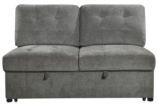 Logansport Armless 2-Seater with Pull-out Bed in Gray 9401GRY-2A - Home Furniture And More (Brentwood, MD)