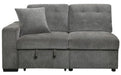 Logansport Left Side 2-Seater with Pull-out Ottoman and 1 Pillow in Gray 9401GRY-2L - Home Furniture And More (Brentwood, MD)