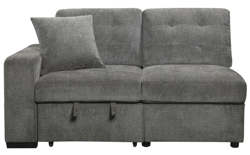 Logansport Left Side 2-Seater with Pull-out Ottoman and 1 Pillow in Gray 9401GRY-2L - Home Furniture And More (Brentwood, MD)