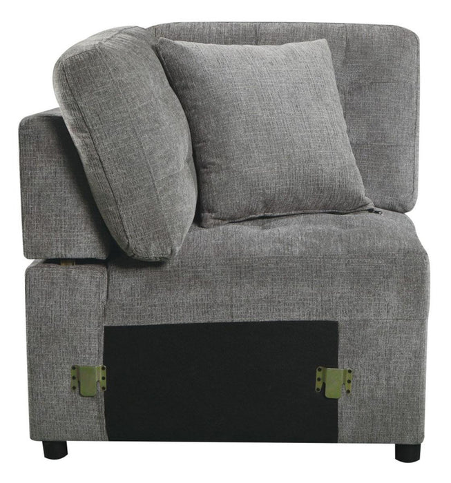 Logansport Corner Seat with 1 Pillow in Gray 9401GRY-CR - Home Furniture And More (Brentwood, MD)