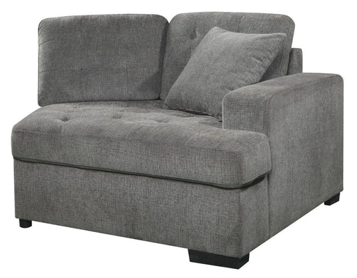 Logansport Right Side Cuddler with 1 Pillow in Gray 9401GRY-RU - Home Furniture And More (Brentwood, MD)