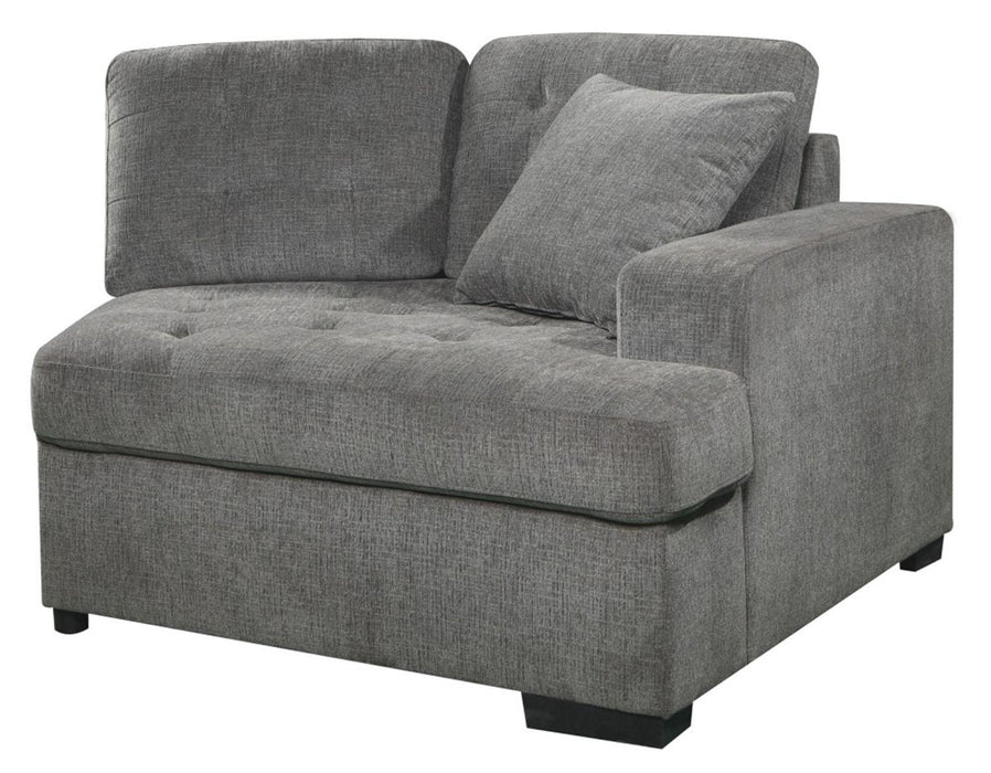 Logansport Right Side Cuddler with 1 Pillow in Gray 9401GRY-RU - Home Furniture And More (Brentwood, MD)