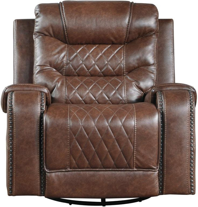 Putnam Swivel Glider Reclining Chair in Brown 9405BR-1 - Home Furniture And More (Brentwood, MD)