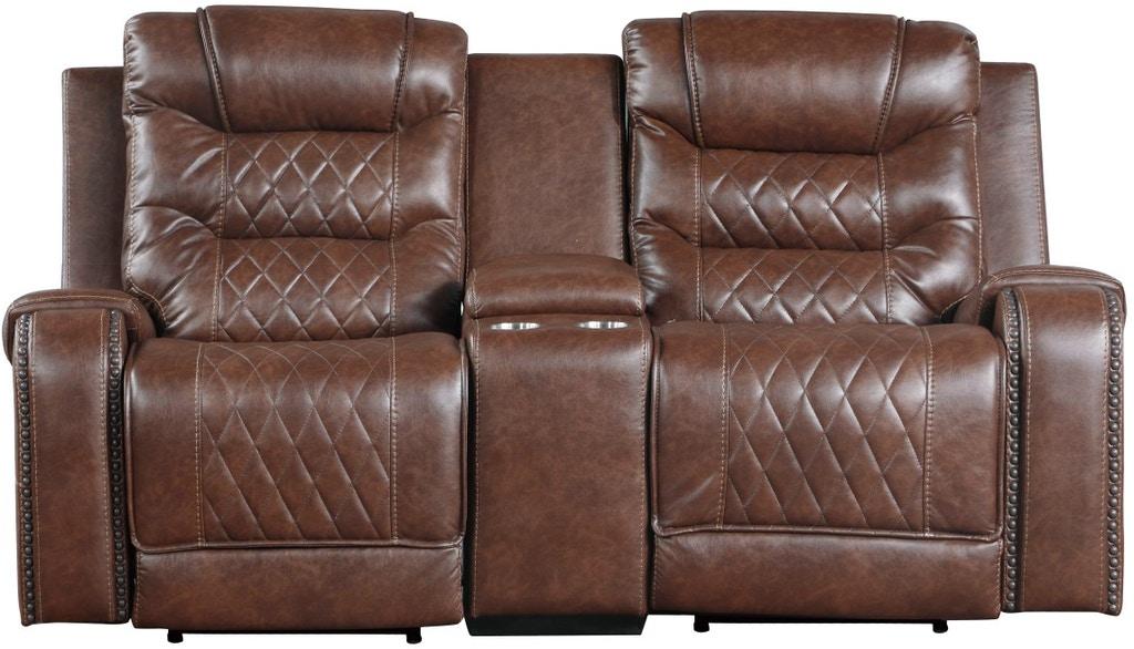 Putnam Power Double Reclining Loveseat in Brown 9405BR-2PW - Home Furniture And More (Brentwood, MD)