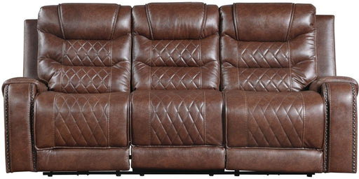 Putnam Double Reclining Sofa with Drop-Down in Brown 9405BR-3 - Home Furniture And More (Brentwood, MD)