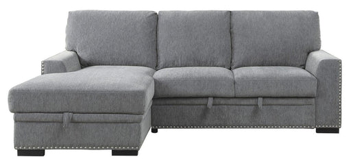 Morelia 2pc Sectional with Pull Out Bed and Left Chaise in Dark Gray 9468DG*2LC2R - Home Furniture And More (Brentwood, MD)