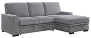 Morelia 2pc Sectional with Pull Out Bed and Right Chaise in Dark Gray 9468DG*2RC2L - Home Furniture And More (Brentwood, MD)