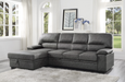 Michigan Sectional with Pull Out Bed and Left Chaise in Dark Gray 9407DG*2LC3R - Home Furniture And More (Brentwood, MD)