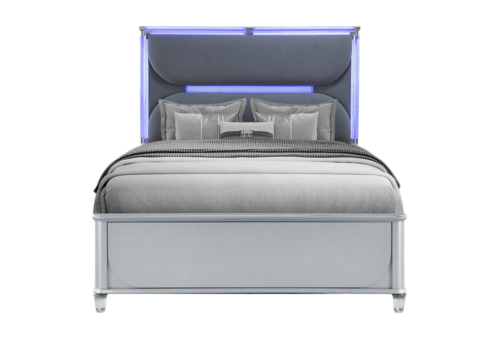 Lando Silver Bed - Home Furniture And More (Brentwood, MD)