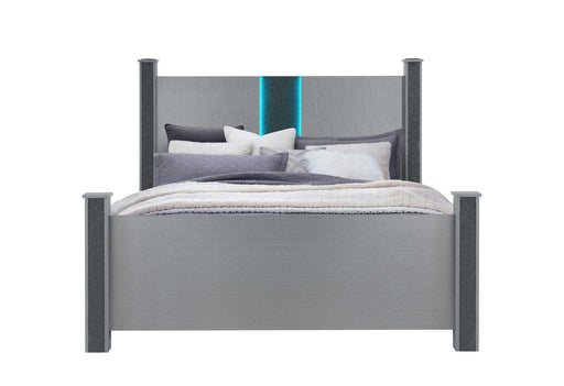 Logan Silver Bed With Led And Speakers - Home Furniture And More (Brentwood, MD)