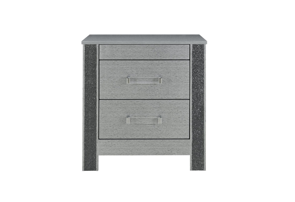 Logan Silver Nightstand - Home Furniture And More (Brentwood, MD)