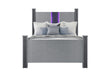 Logan Silver Bed With Led And Speakers - Home Furniture And More (Brentwood, MD)