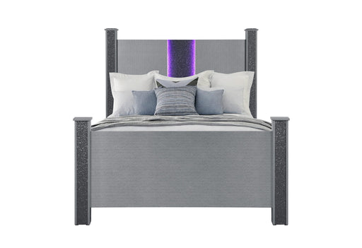 Logan Silver Bed With Led And Speakers - Home Furniture And More (Brentwood, MD)