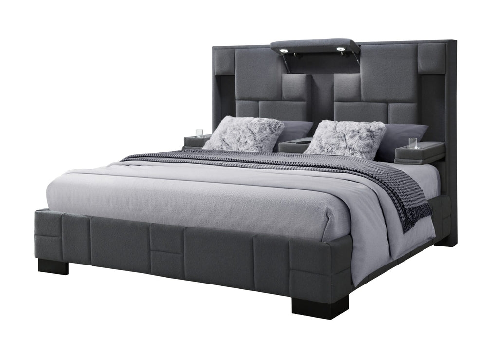 Oscar Dark Grey 8 Bed No Wood Trim - Home Furniture And More (Brentwood, MD)