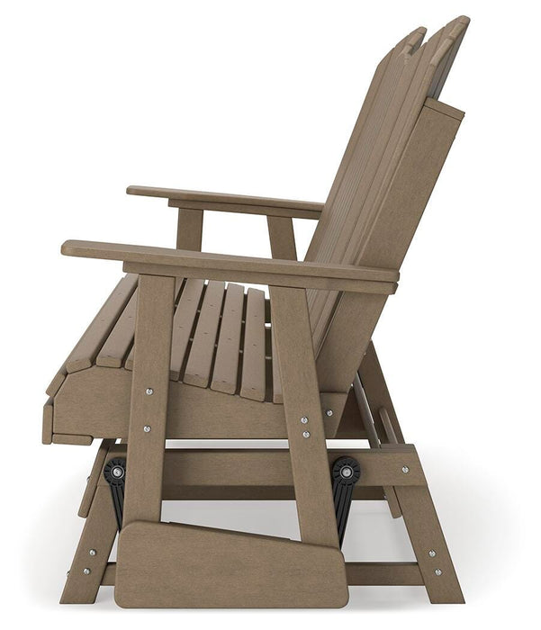 Hyland wave Outdoor Glider Loveseat - Home Furniture And More (Brentwood, MD)