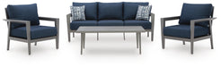Gali Outdoor Sofa/Chairs/Table Set (Set of 4) - Home Furniture And More (Brentwood, MD)