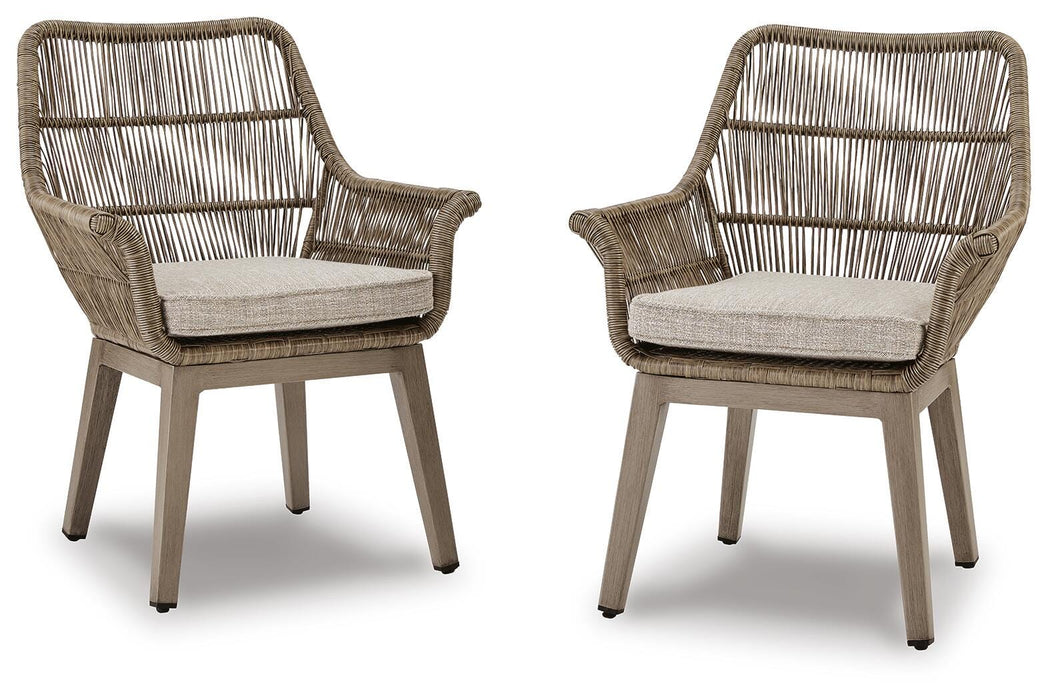 Beach Front Arm Chair with Cushion (Set of 2) - Home Furniture And More (Brentwood, MD)