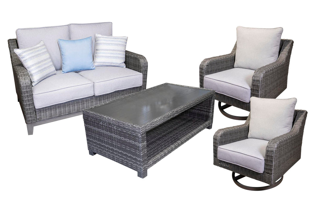 Elite Park Outdoor Loveseat, Lounge Chairs and Cocktail Table - Home Furniture And More (Brentwood, MD)