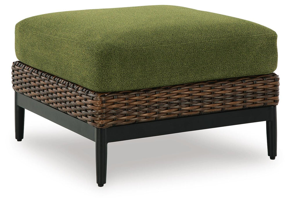 Horizon Hall Outdoor Ottoman with Cushion - Home Furniture And More (Brentwood, MD)