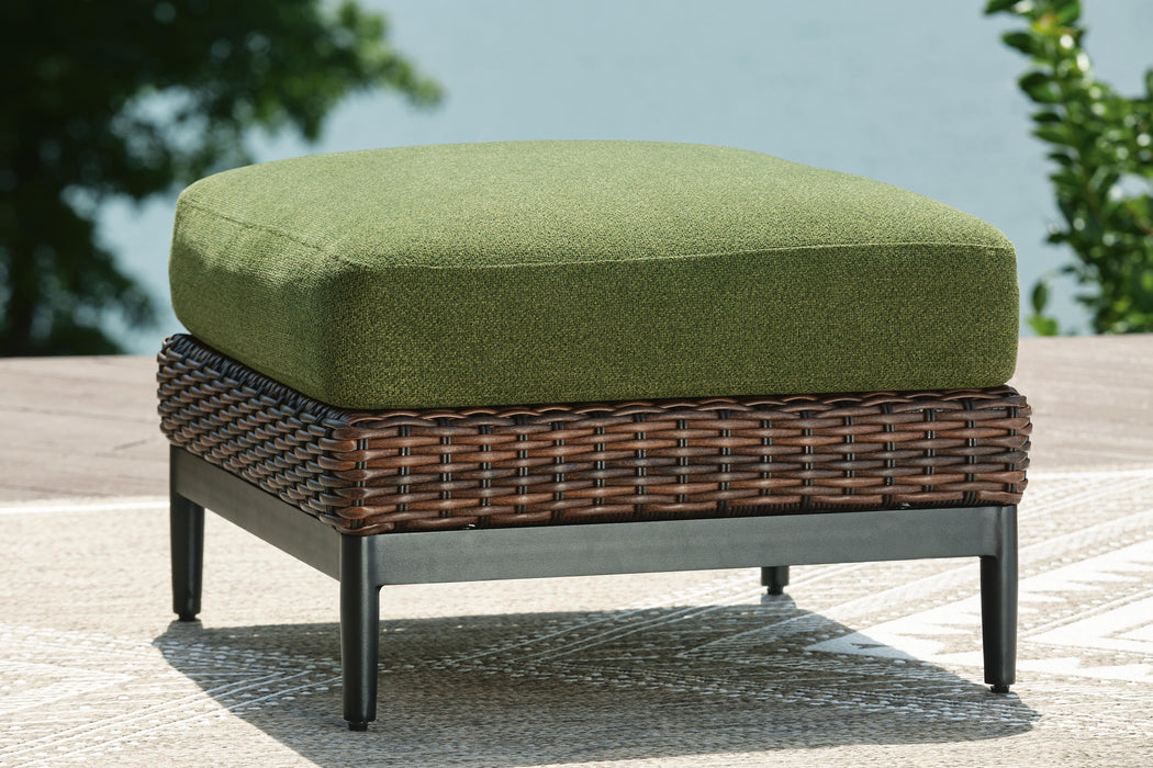Horizon Hall Outdoor Ottoman with Cushion - Home Furniture And More (Brentwood, MD)