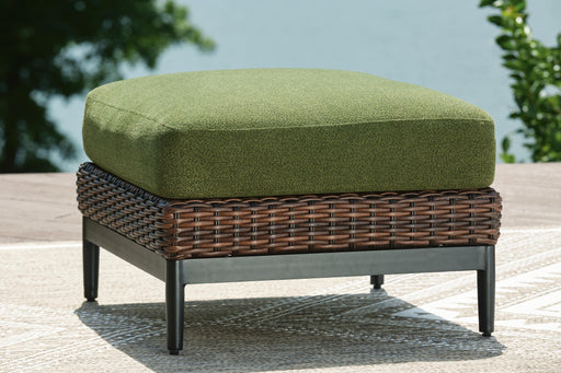 Horizon Hall Outdoor Ottoman with Cushion - Home Furniture And More (Brentwood, MD)