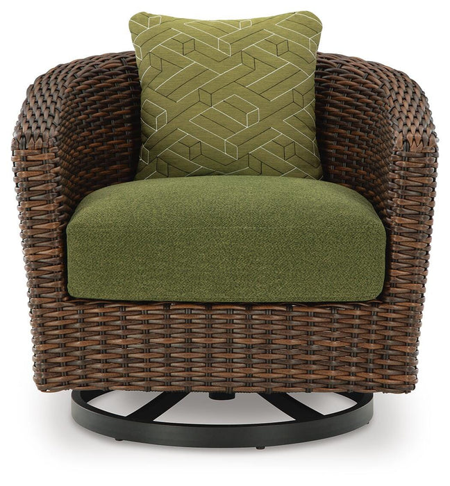Horizon Hall Outdoor Swivel Lounge Chair with Cushion - Home Furniture And More (Brentwood, MD)