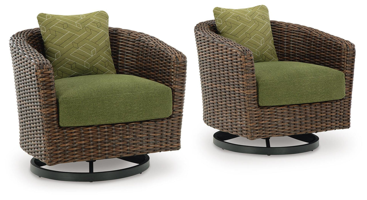 Horizon Hall Outdoor Swivel Lounge Chair with Cushion - Home Furniture And More (Brentwood, MD)