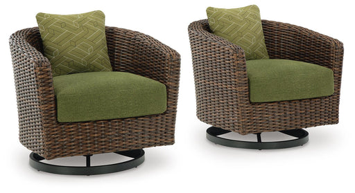 Horizon Hall Outdoor Swivel Lounge Chair with Cushion - Home Furniture And More (Brentwood, MD)