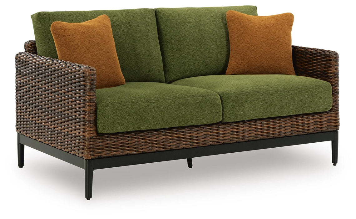 Horizon Hall Outdoor Loveseat with Cushion - Home Furniture And More (Brentwood, MD)